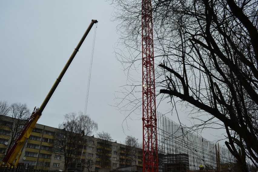 Tak wygląda na ten moment budowa wieżowca Cosmo w Chorzowie.