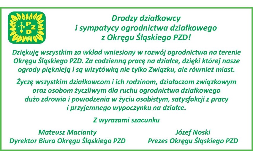 Polski Związek Działkowców Okręg Śląski świętuje 40-lecie