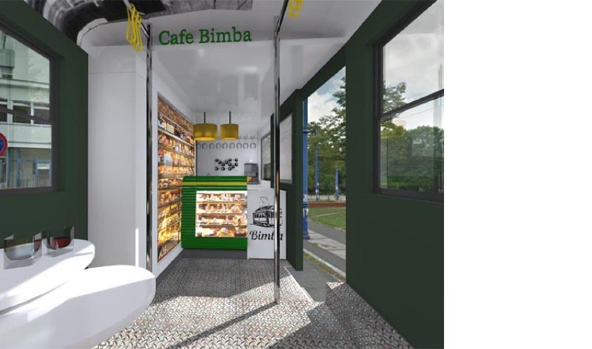 Poznań: Cafe Bimba - kawiarenka w tramwaju stanie na Ratajach [WIZUALIZACJE]