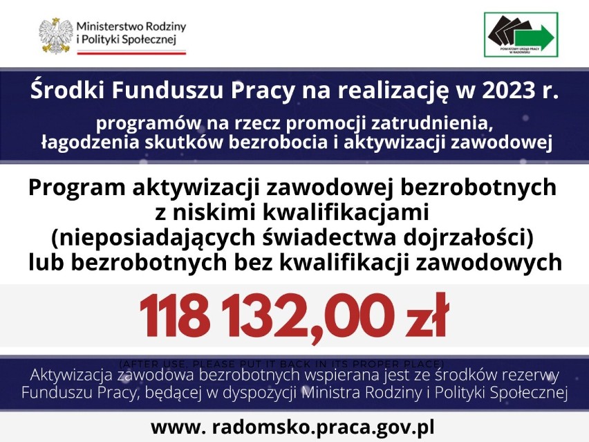 PUP w Radomsku pozyskał dodatkowe pieniądze na pomoc osobom...