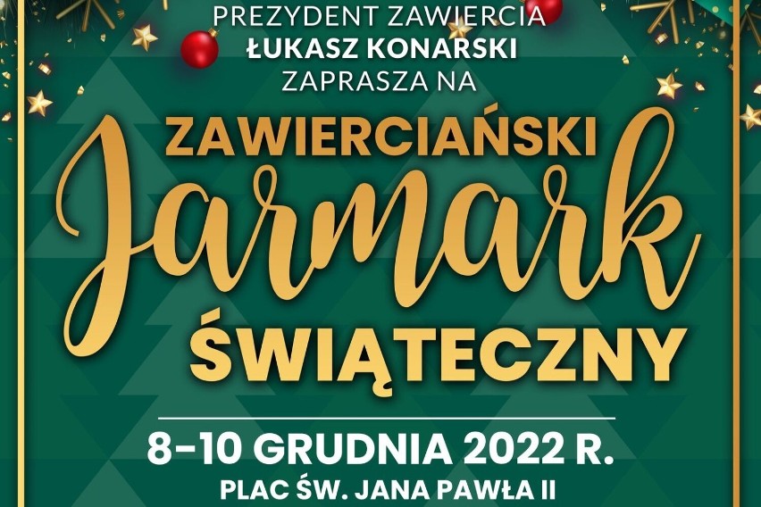 Jarmark Świąteczny 2022 w Zawierciu rusza 8 grudnia. Będzie się działo! Poznaj szczegóły