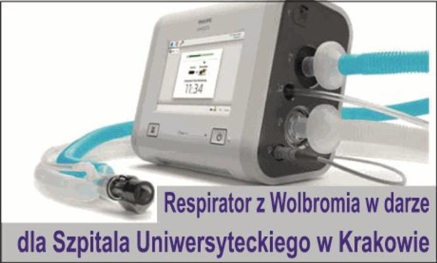 6 kwietnia; gmina Wolbrom kupiła respirator dla Szpitala...
