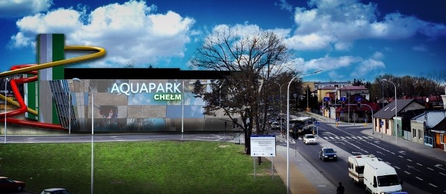 Jest to jedynie wizualizacja umiejscowienia aquaparku. Projekt obiektu nie jest jeszcze gotowy. Piętrowy parking miałby powstać po drugiej stronie ulicy Trubakowskiej.
