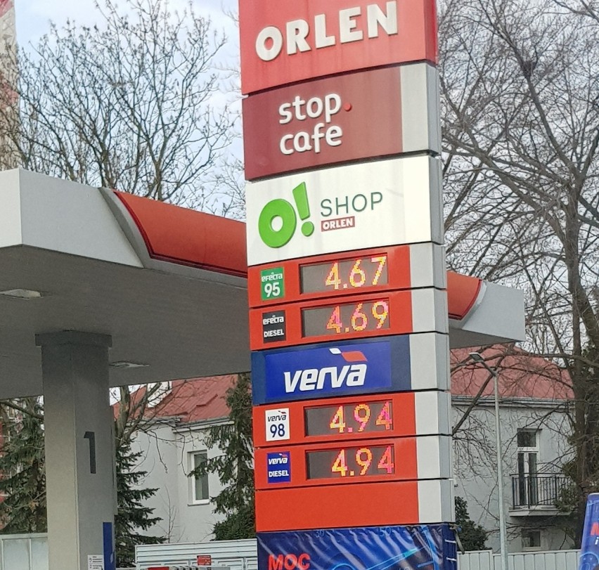 Ceny paliw w Rzeszowie. Czwartek, godziny wieczorne.