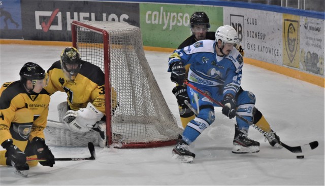 Piąty mecz ćwierćfinału hokeja na lodzie: GKS Katowice - Re-Plast Unia Oświęcim 3:2.