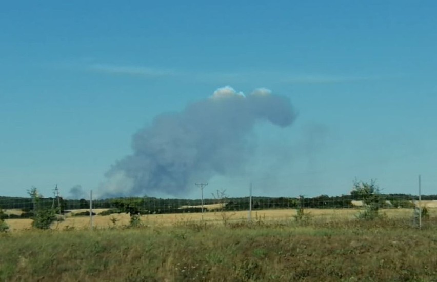 Pożar jest widoczny m.in. na trasie Świebodzin - Sulechów