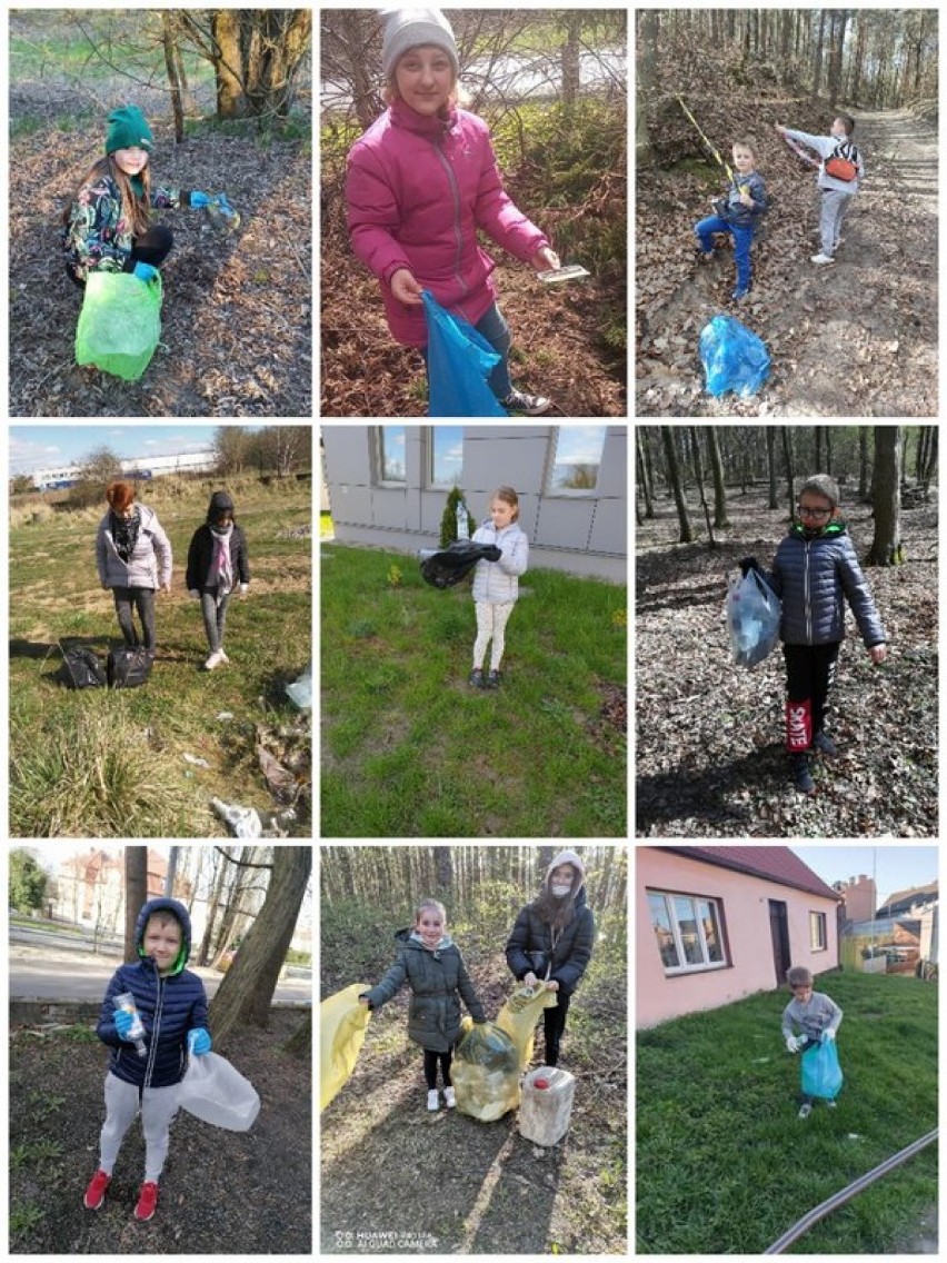 Dzieci kontra śmieci. Uczniowie chodzieskiej Trójki wraz z rodzicami sprzątali swoje otoczenie