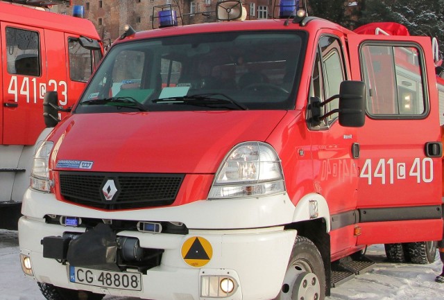 Strażacy usuwali skutki wypadku na ul. Szosa Toruńska