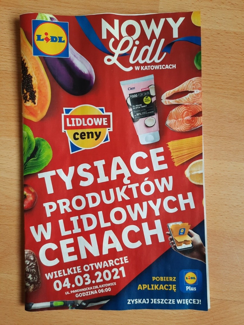 Gazetka na otwarcie sklepu Lidl w Katowicach przy ul....