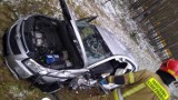 Wypadek na obwodnicy Pragi w gminie Poddębice. Zderzyły się dwa pojazdy ZDJĘCIA