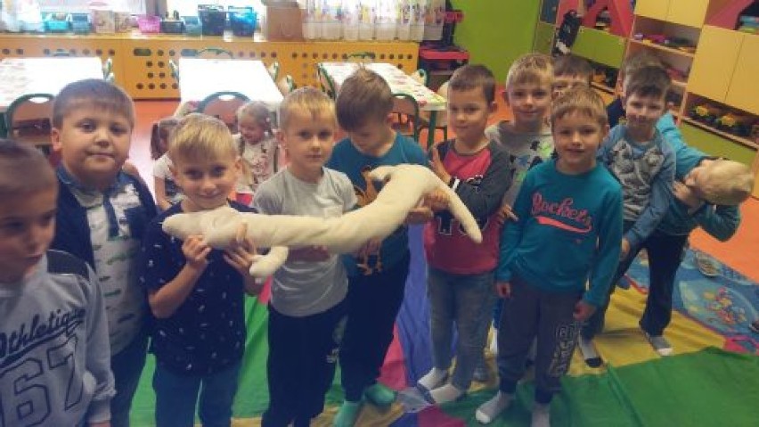 Maskotka Lili odwiedziła dzieci w Koźminku