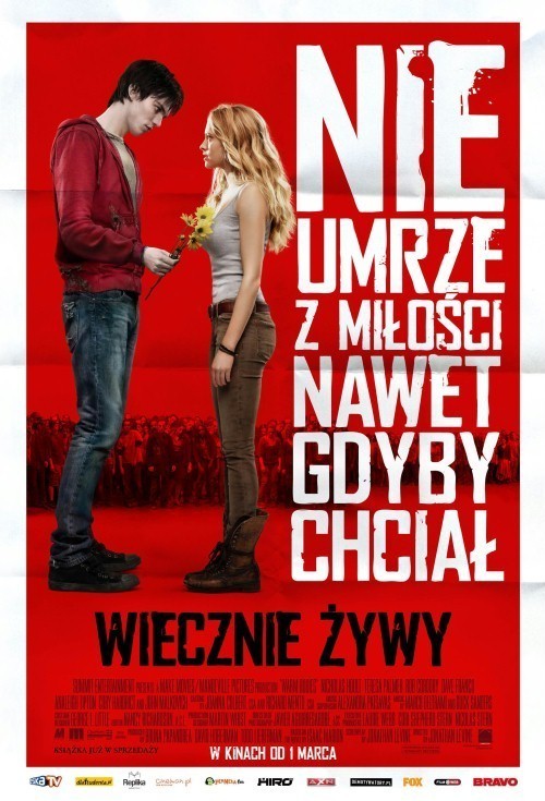 &#8222;Wiecznie żywy&#8221; to potwornie rozkoszne połączenie love story z czarną komedią. Główny bohater filmu Jonathana Levine&#8217;a (&#8222;Pół na pół&#8221;) to zombie R (Nicholas Hoult &#8211; &#8222;X-Men: Pierwsza klasa&#8221;), który co prawda nie jest zbyt rozmowny i żywi się ludzkimi mózgami, ale &#8211; w przeciwieństwie do swoich towarzyszy &#8211; miewa zalążki wyrzutów sumienia. 

Zobacz koniecznie: Najlepsze Oscarowe kreacje. Zobacz w czym pojawiły się gwiazdy 