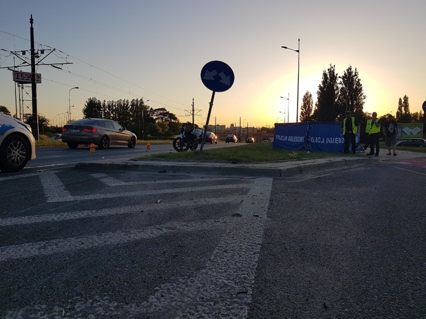 Śmiertelny wypadek motocyklisty na Rokicińskiej w Łodzi