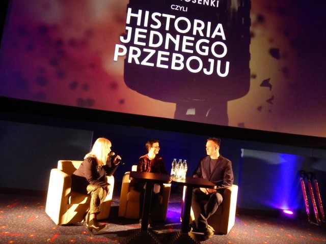 Przed projekcją drugiej części programu "Muzeum Polskiej Piosenki czyli historia jednego przeboju" z widownią spotkali się: Maria Szabłowska, Zuzanna Dobrucka-Mendyk i Jarosław Wasik.