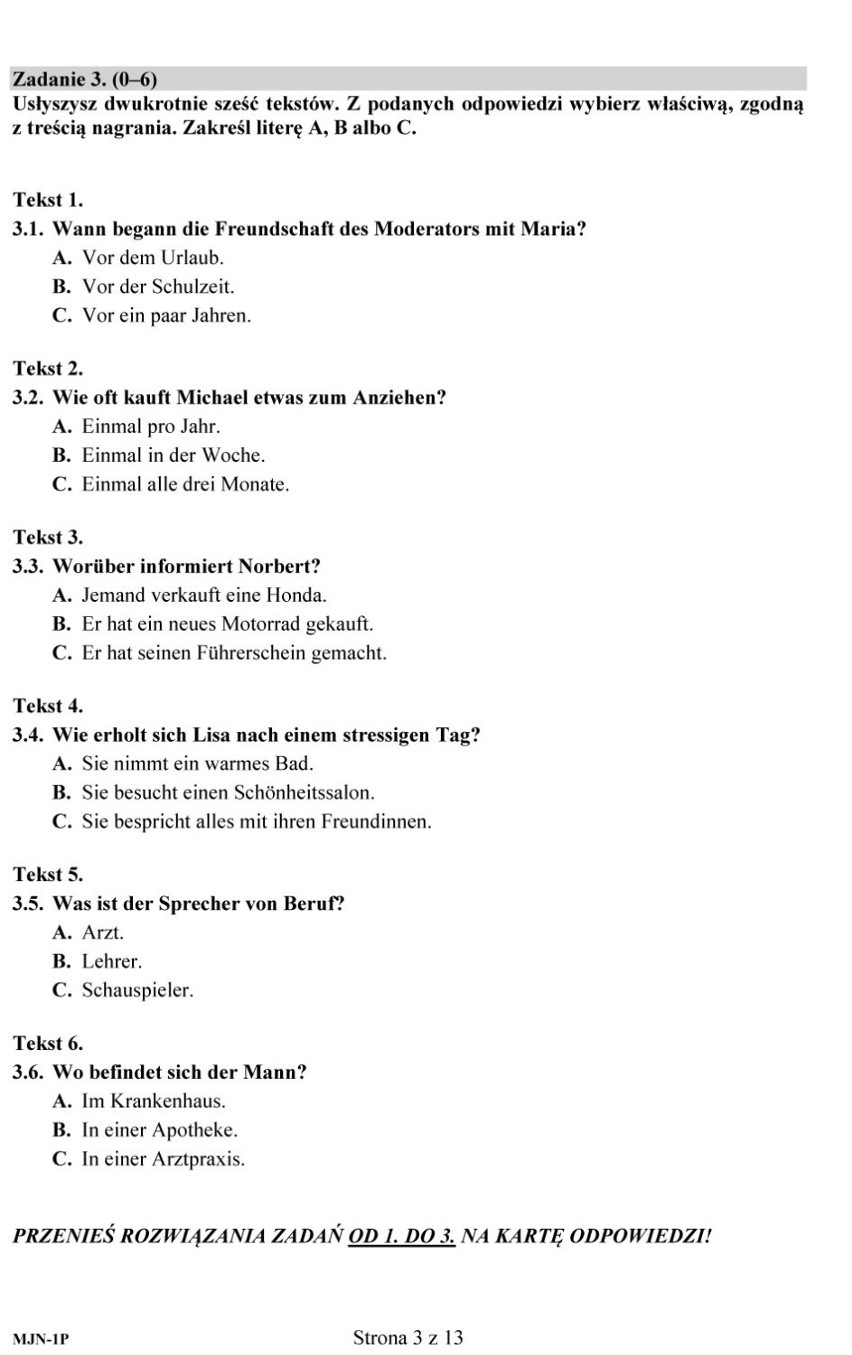 Matura 2015: język niemiecki podstawowy i rozszerzony [ARKUSZE PDF, odpowiedzi, przecieki, pytania]
