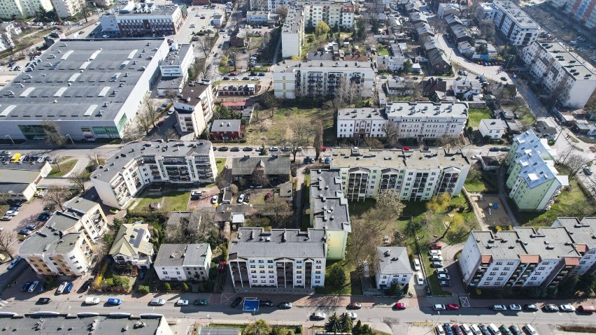 Tak z drona prezentuje się osiedle Mokre w Toruniu.