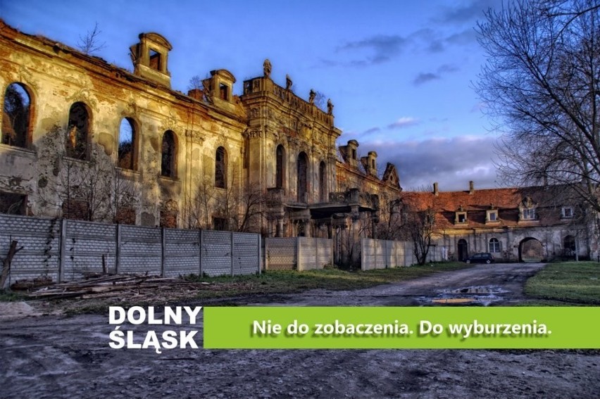 Ruiny kompleksu pałacowego w Goszczu (powiat oleśnicki)