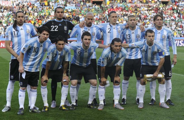 Reprezentacja Argentyny przed swoim pierwszym meczem MŚ w RPA przeciwko Nigerii, CC (3.0)
