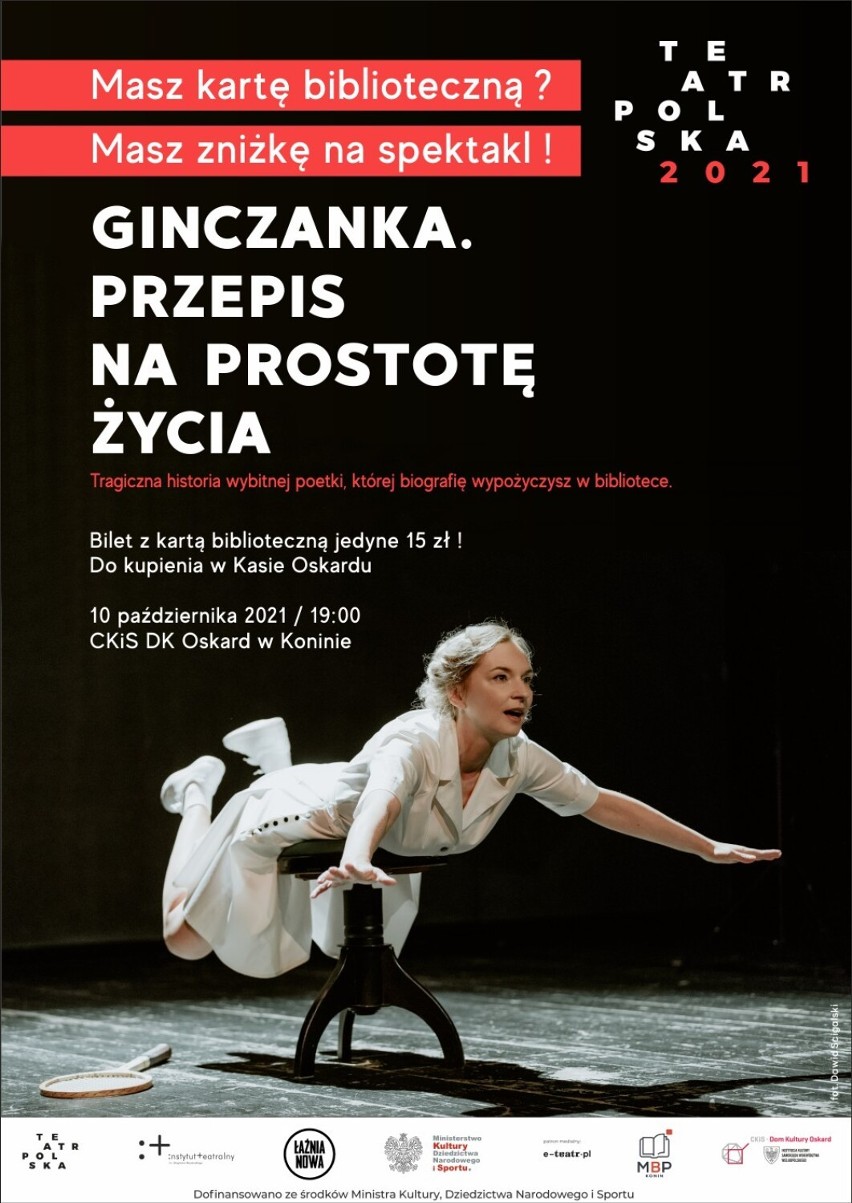 Konin. Ginczanka, przepis na prostotę życia – Teatr Łaźnia Nowa Kraków już w październiku w Domu Kultury Oskard