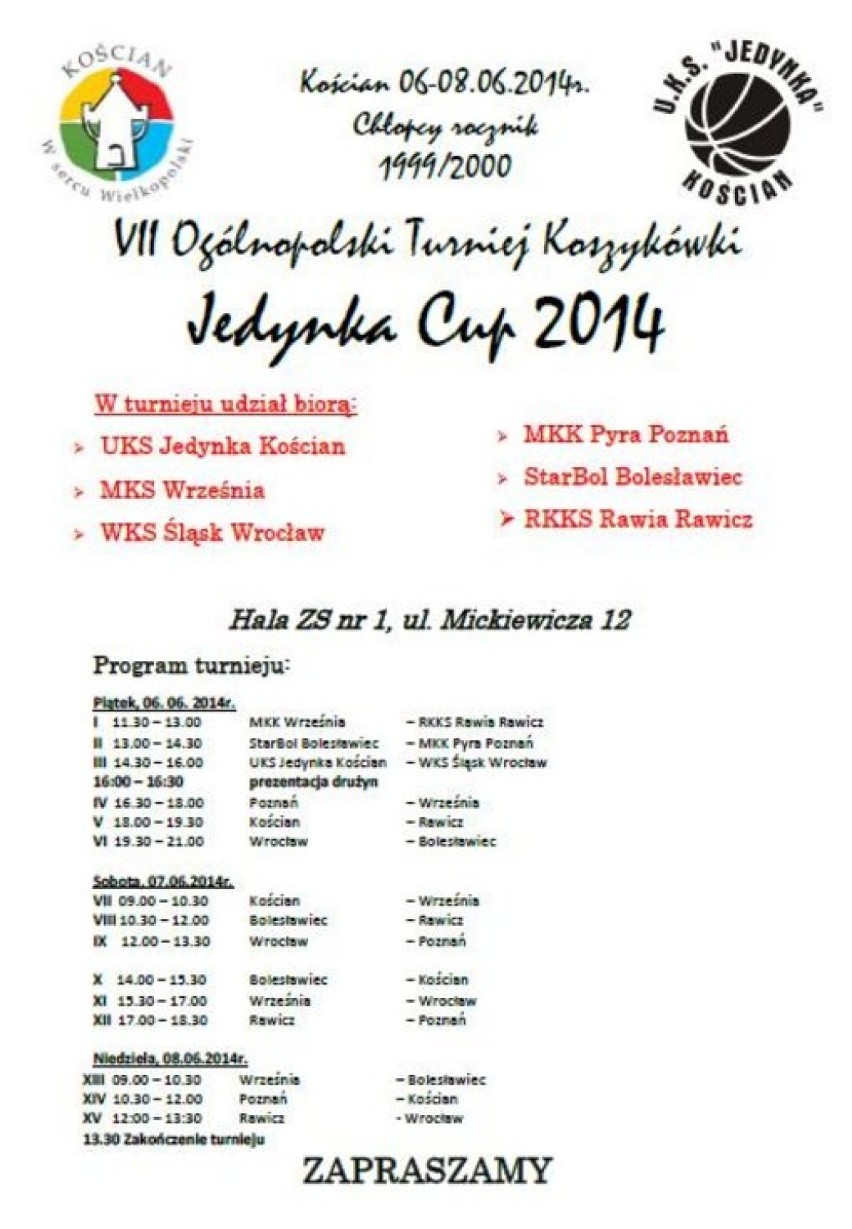 VII Ogólnopolski Turniej Koszykówki Jedynka Cup 2014...