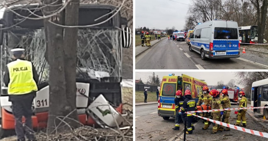 Wypadek autobusu w Jastrzębiu-Zdroju - ZDJĘCIA. Mogło dojść do tragedii! dziewięć osób jest rannych