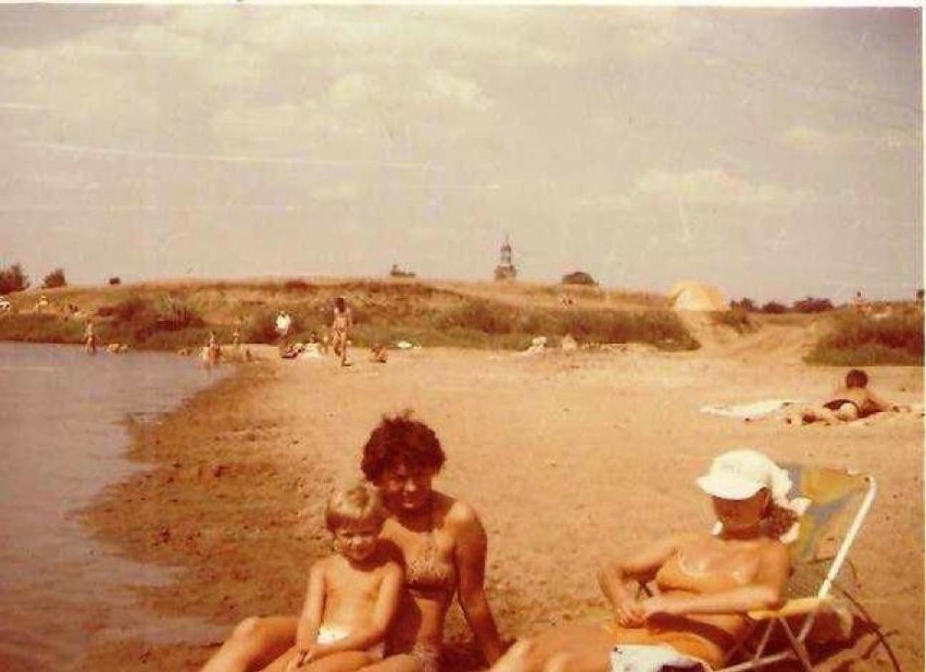Chocz, plaża nad Prosną w roku 1982