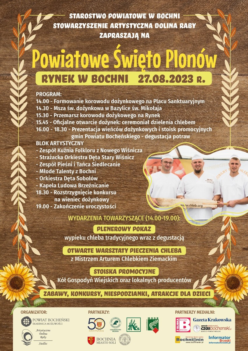 W weekend Powiatowe Święto Plonów w Bochni i dożynki w gminie Bochnia - zobacz program