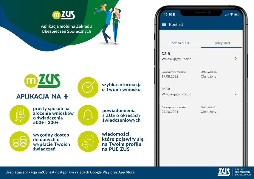 ZUS: dzięki aplikacji łatwiej zawnioskujesz o 500 plus.