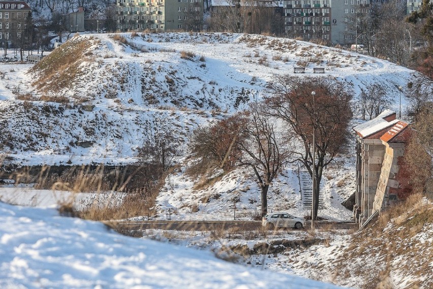 Zimowy Gdańsk z Bastionu Żubr, 7.02.2021