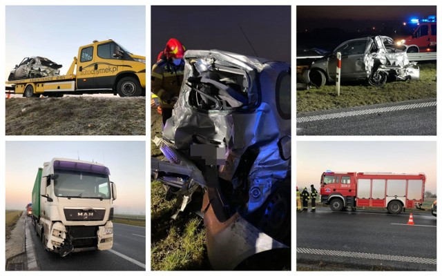 Wypadek na autostradzie A1 w gminie Lubanie