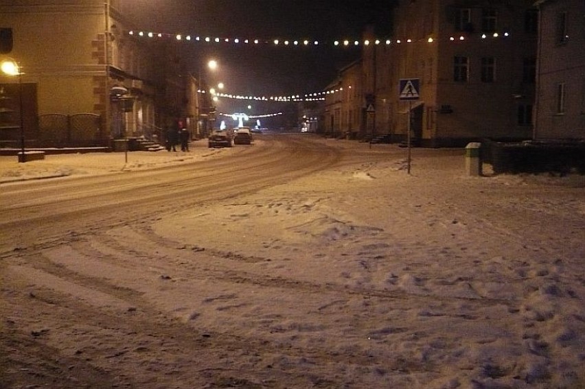 Na początku stycznia w Golczewie nawet wieczorem było zimowo...