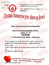 Zostań honorowym dawcą krwi. Już 12 grudnia akcja HDK w liceum ul. Powstańców Wlkp. w Zbąszyniu
