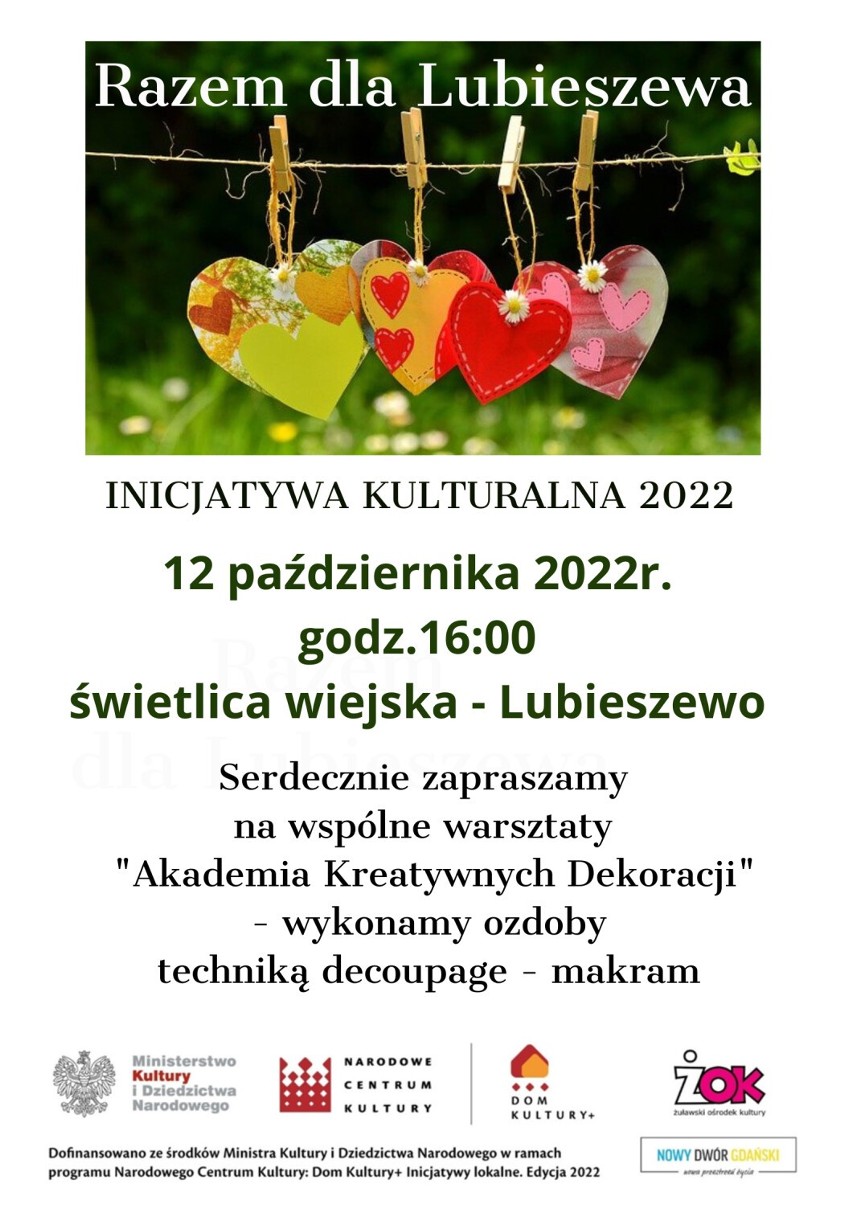 Lubieszewo. Rusza projekt Inicjatywa Kulturalna 2022. Akademia Kreatywnych Dekoracji rozpoczyna cykl spotkań