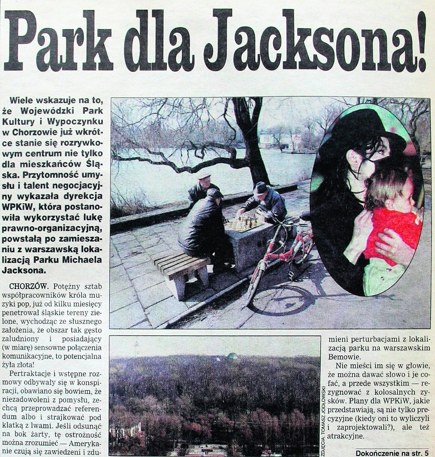 1 kwietnia 1998 r.

Park dla Jacksona! - grzmiał tytuł...