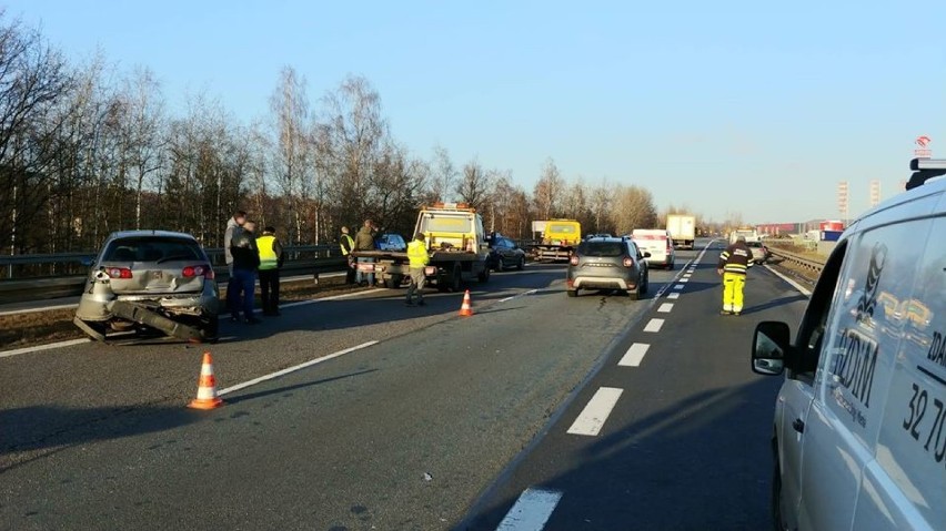 Wypadek na S1 w Sosnowcu. Duży korek w kierunku Częstochowy