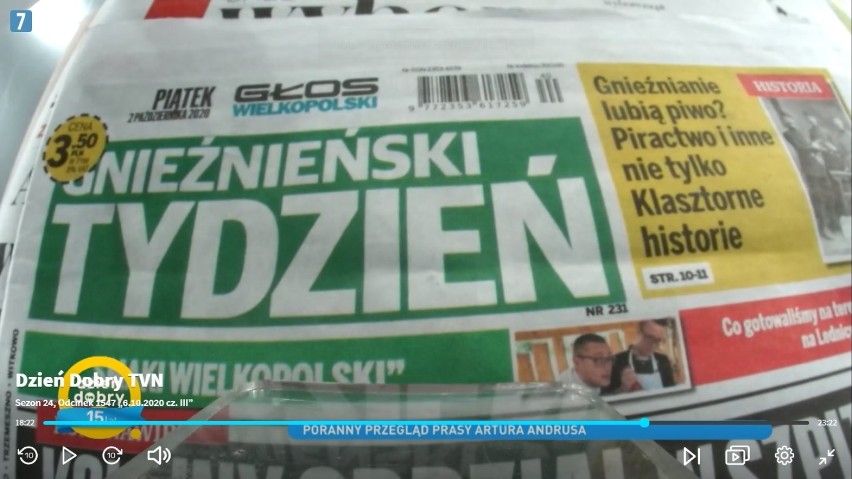 "Gnieźnieński Tydzień" w przeglądzie prasy "Dzień dobry TVN"