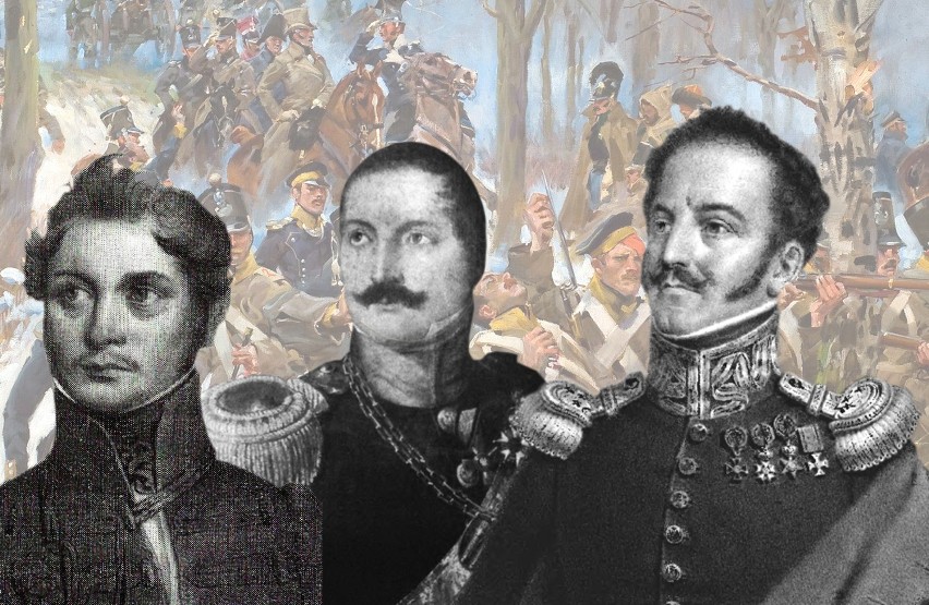 Od lewej: Walenty Nasierowski (1802-1888), Franciszek...