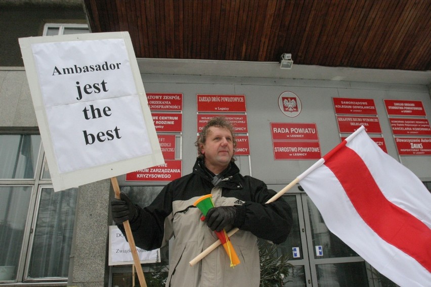 "Wolność słowa na Białorusi", protest w Legnicy [ZDJĘCIA]