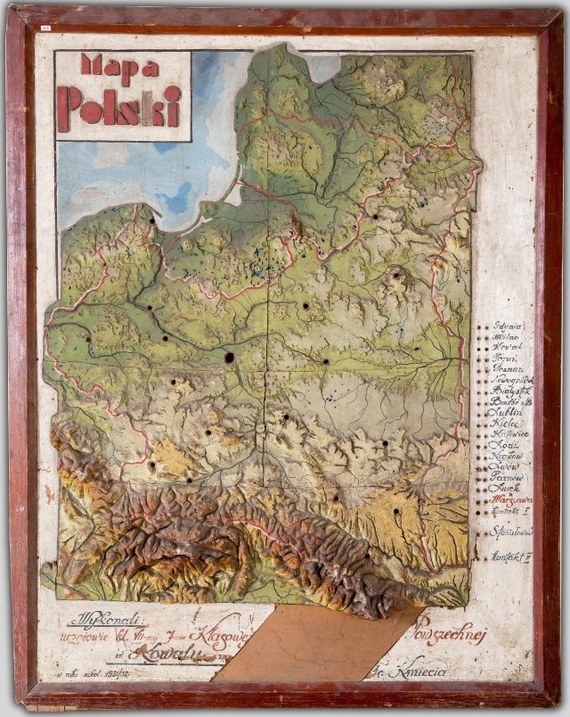 Przestrzenna mapa Polski wykonana w Kowalu w latach 1931-1932