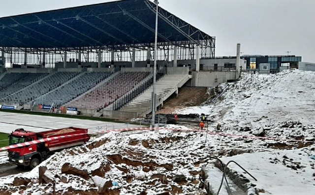 Stadion Pogoni - stan na 12 stycznia 2021 .