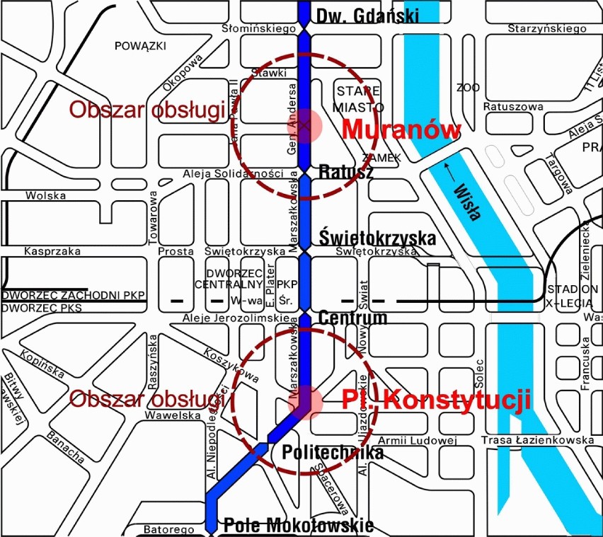 Metro w Warszawie. Wciąż nie znamy projektów stacji "Muranów" i "Plac Konstytucji". Czy stacje w ogóle powstaną?