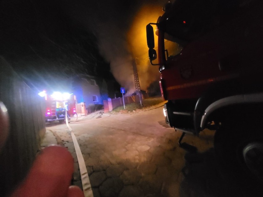 Pożar budynku gospodarczego w Koronowie.