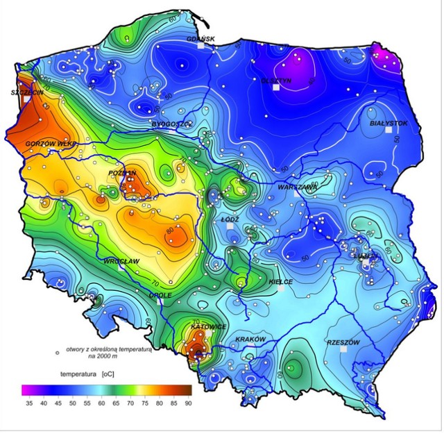 Geotermalna mapa Polski. Wg ekspertów złoża pod Wieluniem mają potencjał