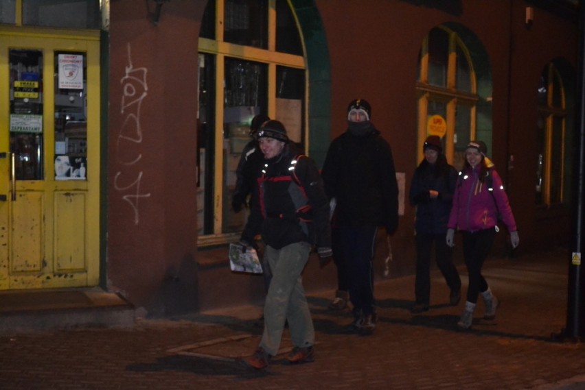 Nocny marsz przez Kaszuby - uczestnicy XI Śniegołazy już w trasie