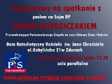 Poseł PiS Jan Dziedziczak przyjechał do Zdun