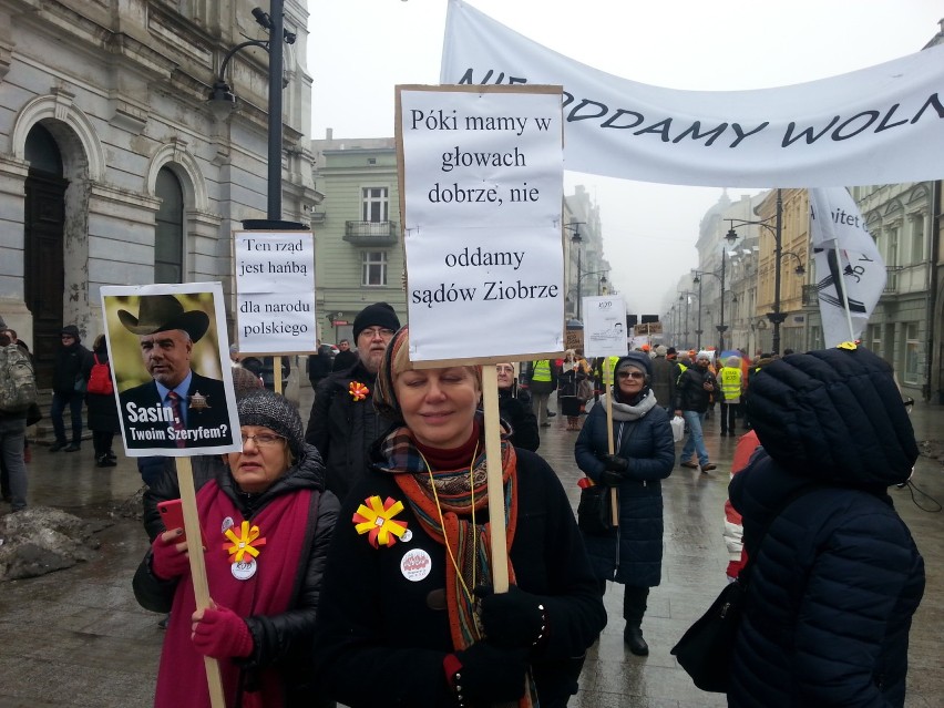 Marsz KOD w Łodzi "Ratujmy samorząd"