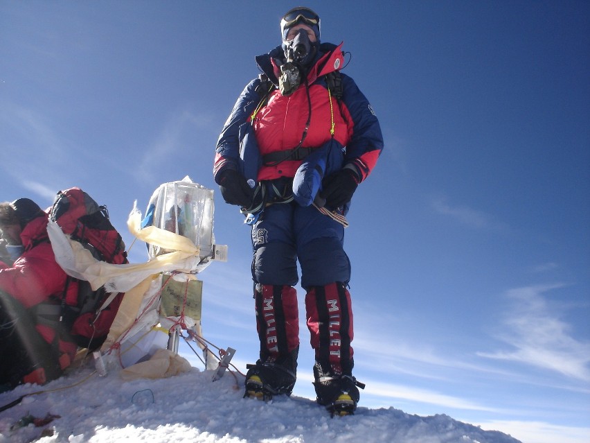 Marian Hudek na szczycie Mount Everest