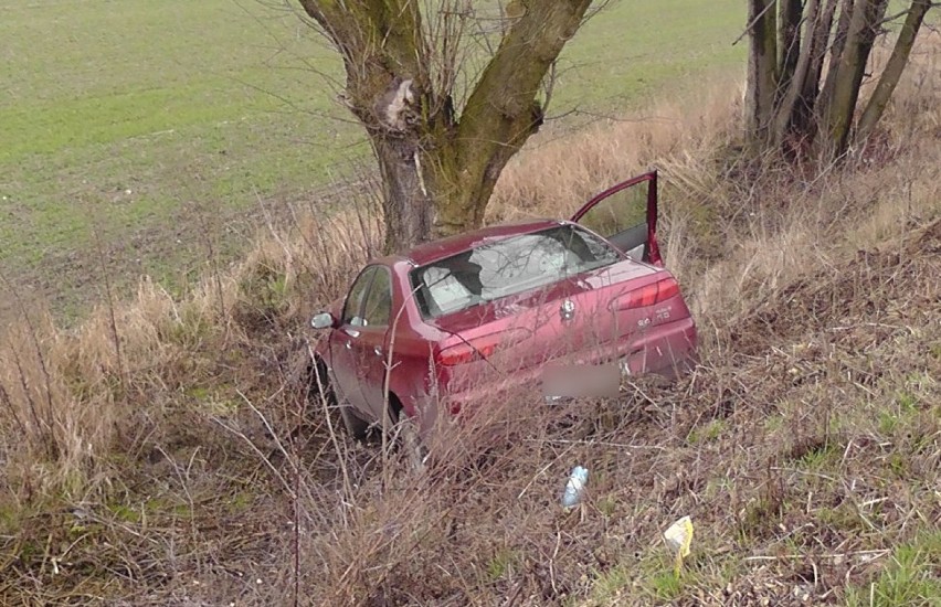 Wypadek w Ptakowicach. Kierująca samochodem uderzyła w drzewo, jest ciężko ranna