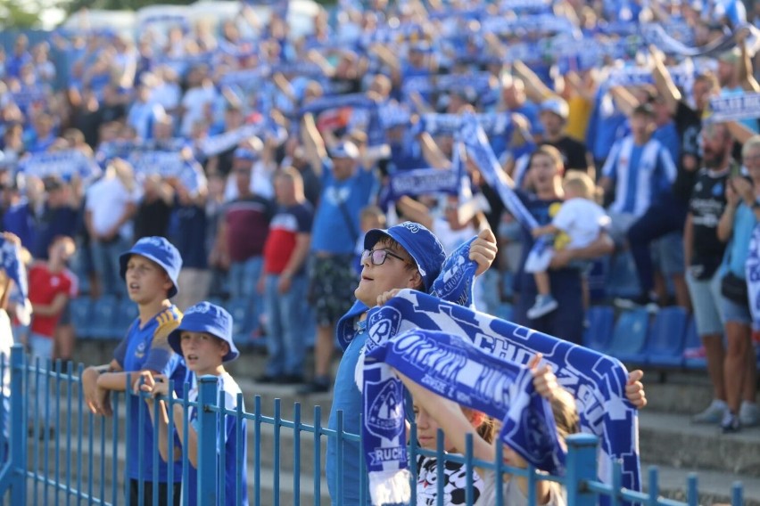 15.08.2022. Kibice na meczu Ruch Chorzów - Chojniczanka...