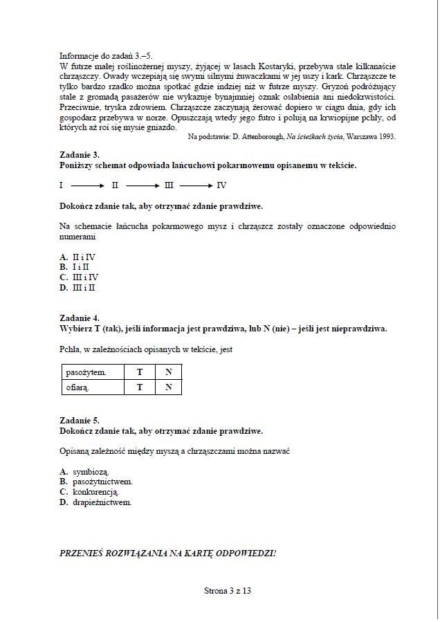 Egzamin gimnazjalny 2012: przedmioty przyrodnicze [ARKUSZE, ODPOWIEDZI WKRÓTCE]